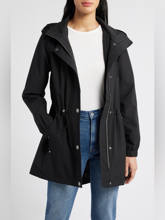 London Fog Jackets & Blazers - London Fog Black Hooded Utility Anorak Jacket for Women